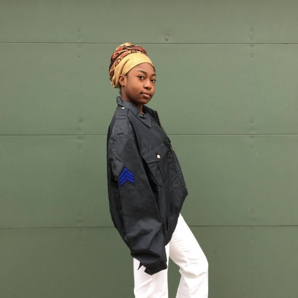 Vintage 1960's Black Nylon Flight Jacket - Picture 2 of 4